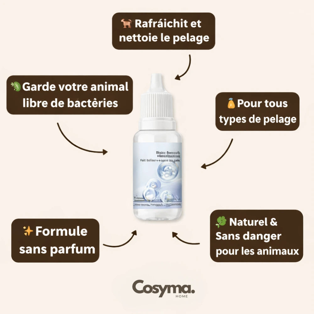 Gouttes de shampoing rafraîchissantes pour le pelage