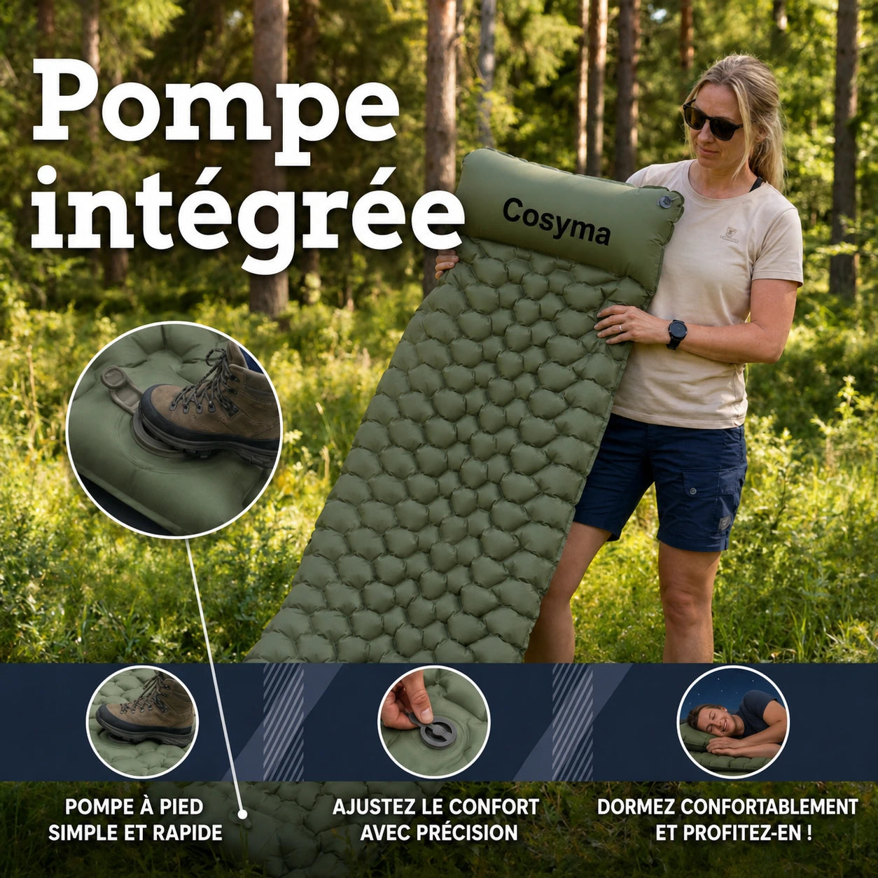 Matelas pneumatique compact ultraléger