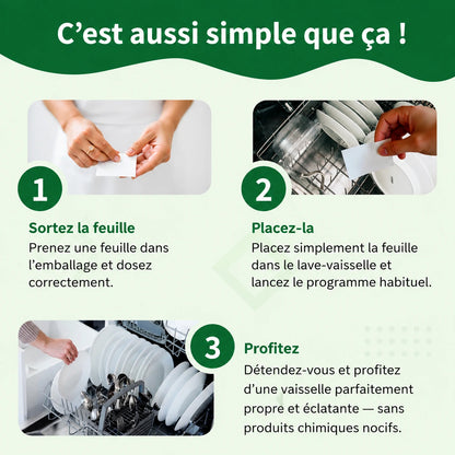 Feuilles de lave-vaisselle écologiques