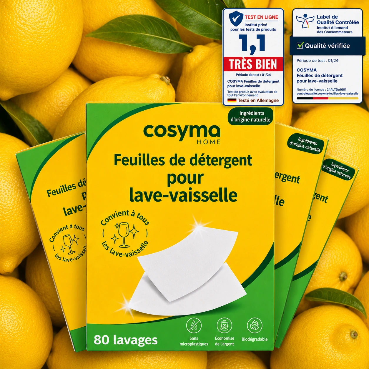 Feuilles de lave-vaisselle écologiques