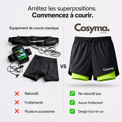 Short de course 2-en-1 Cosyma Home